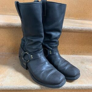 Vintage Boulet Black Leather Moto Engineer Harness Boots